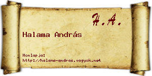 Halama András névjegykártya